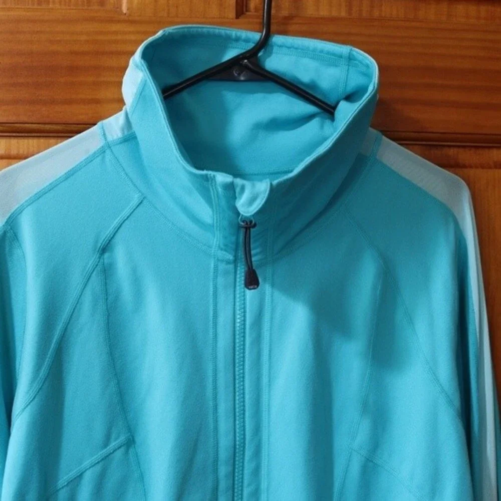 Zella Aqua Blue Athletic Full Zip Track Jacket XL